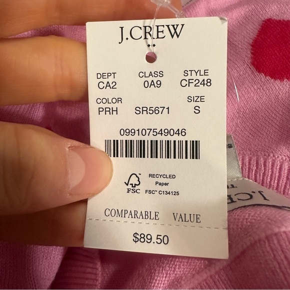 J crew Red heart Teddie sweater - Picture 3 of 3